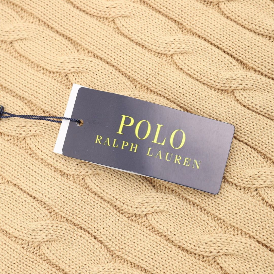 Ralph Lauren Cable-Knit Crewneck Sweater Camel