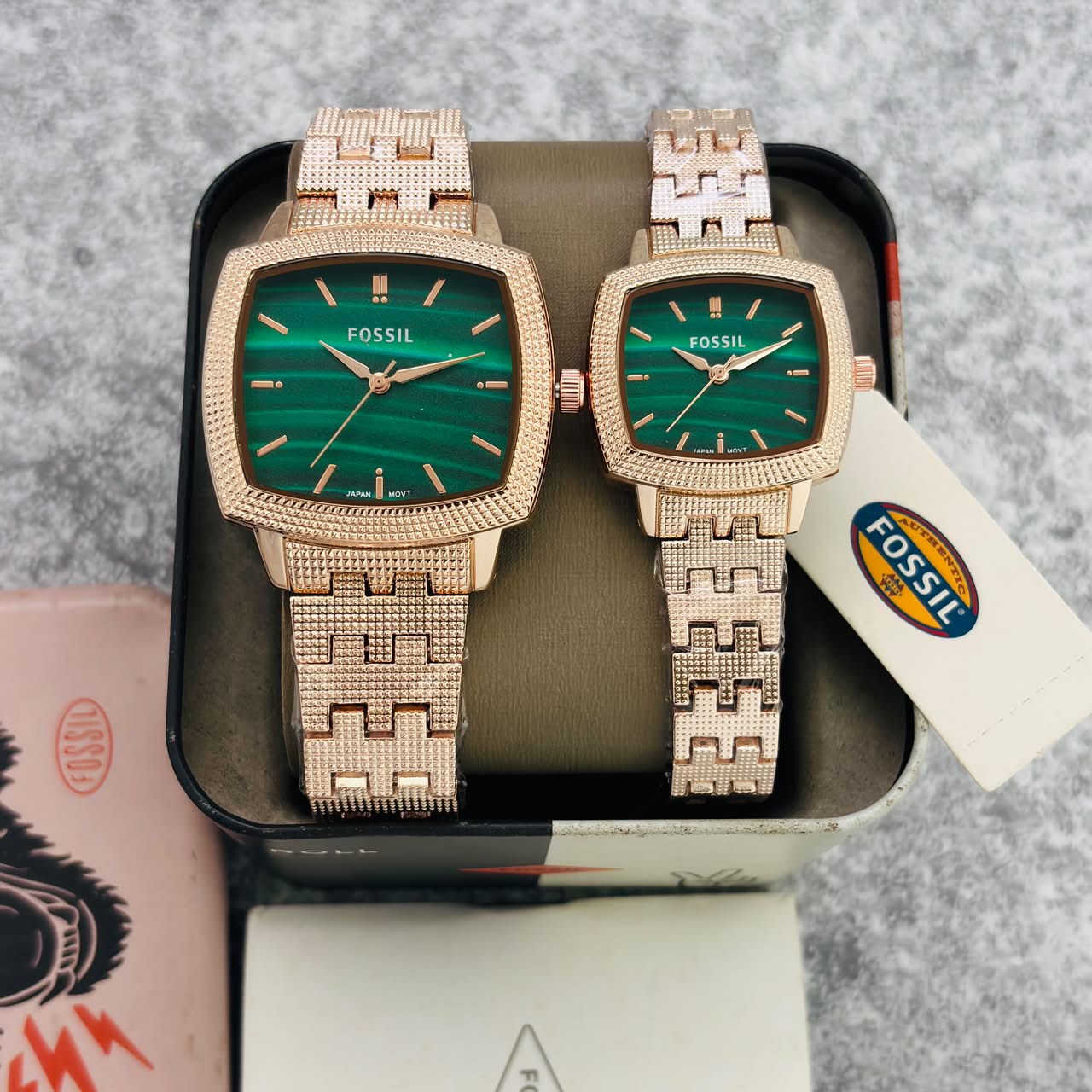 Fossil Nick Jonas Green Dial Couple Watch