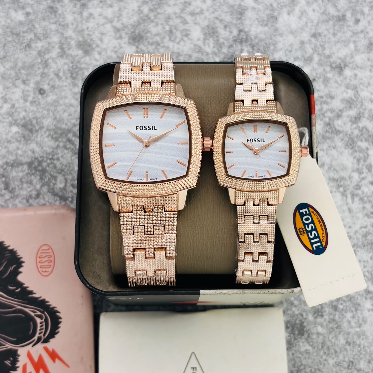 Fossil Nick Jonas White Dial Couple Watch
