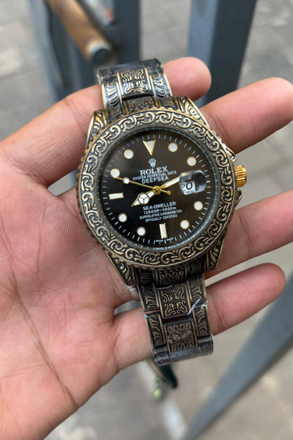 Rol-ex One of The Most Black Dial Handmade Design Men's Watch