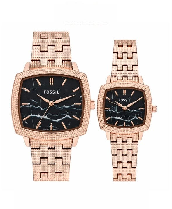 Fossil Nick Jonas Black Dial Couple Watch