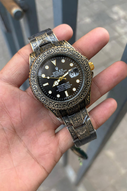 Rol-ex One of The Most Black Dial Handmade Design Men's Watch