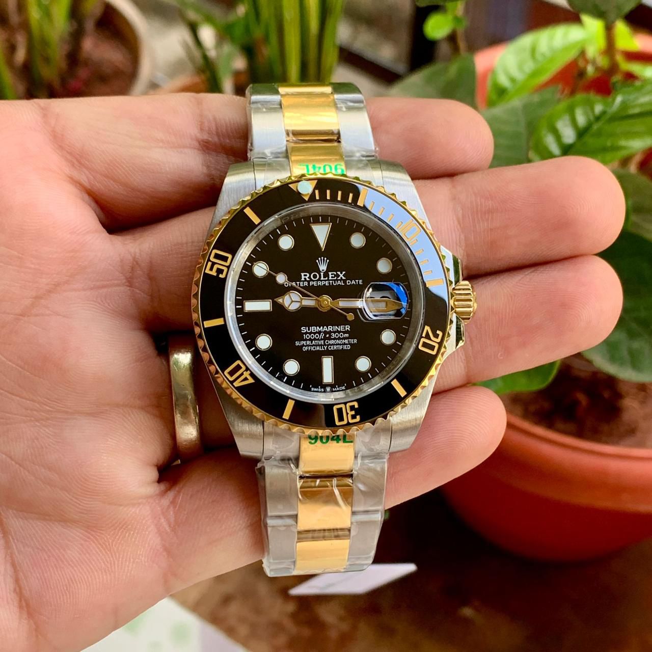 Ro-l-ex Submariner Analog Black Dial Men's Watch