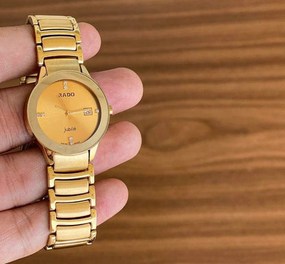 Rado Ceramic Gold Dial For Men's Analog Watch