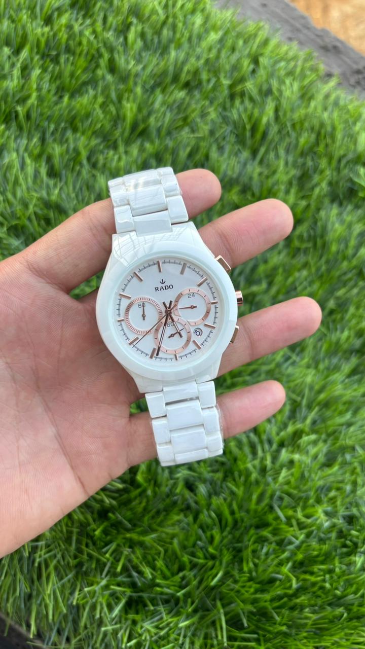 Rado HyperChrome Automatic White Dial Chronograph Watch For Men's