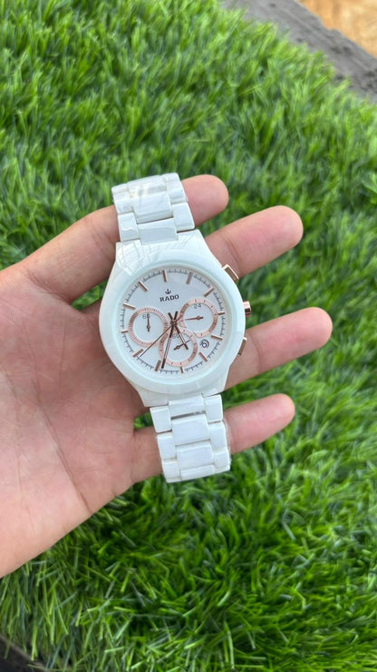 Rado HyperChrome Automatic White Dial Chronograph Mens Watch
