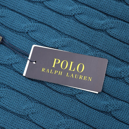 Ralph Lauren Cable-Knit Crewneck Sweater Teal