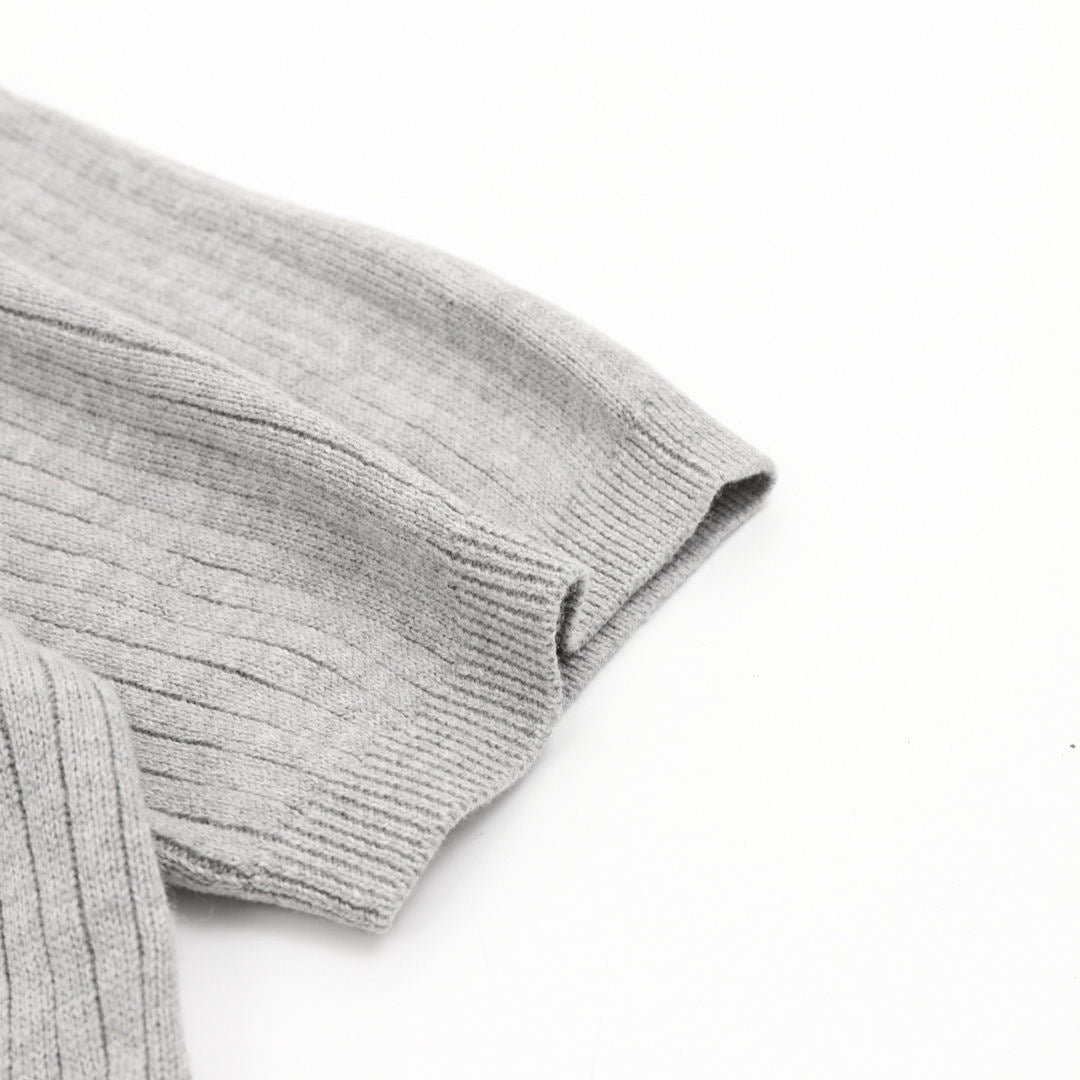 Ralph Lauren Pony Lapel Striped Polo Shirt Gray