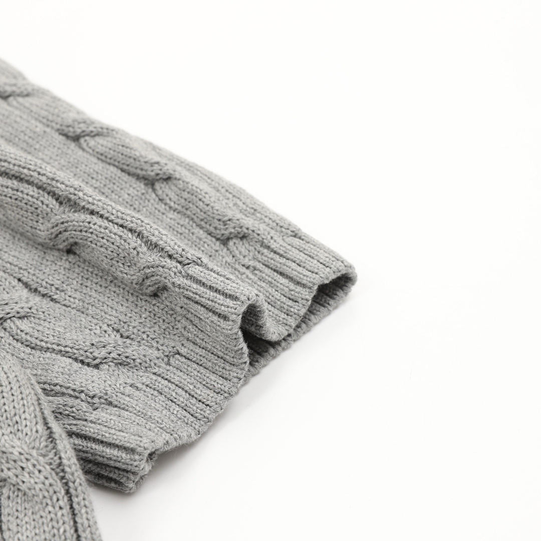 Ralph Lauren Cable-Knit Crewneck Sweater Gray