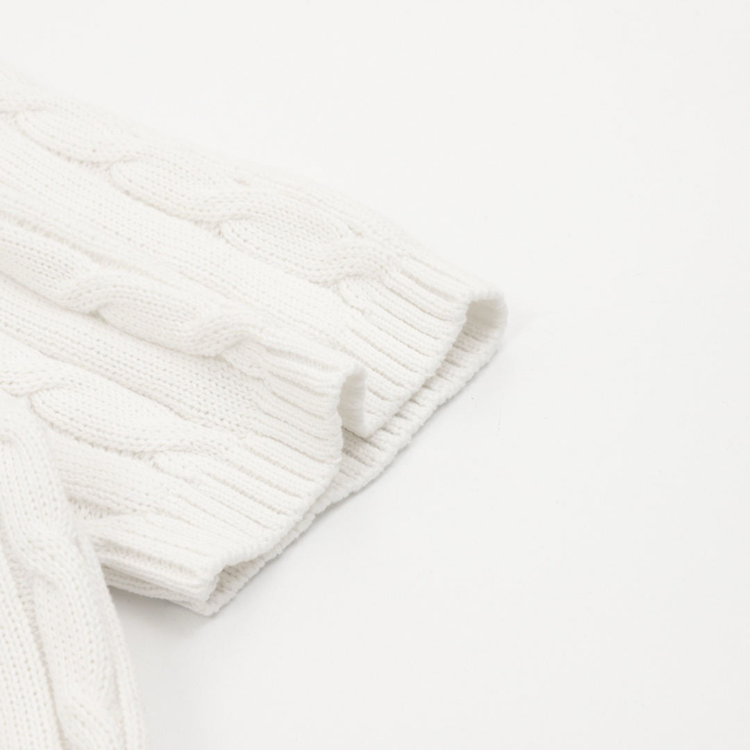 Ralph Lauren Cable-Knit Crewneck Sweater White