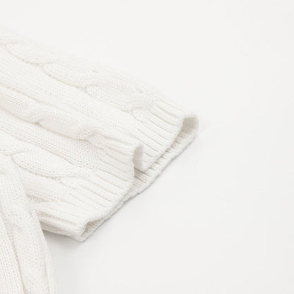 Ralph Lauren Cable-Knit Crewneck Sweater White