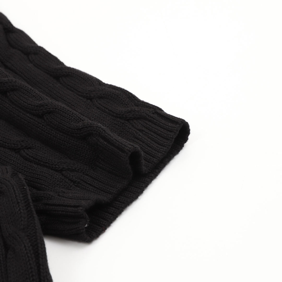 Ralph Lauren Cable-Knit Crewneck Sweater Black