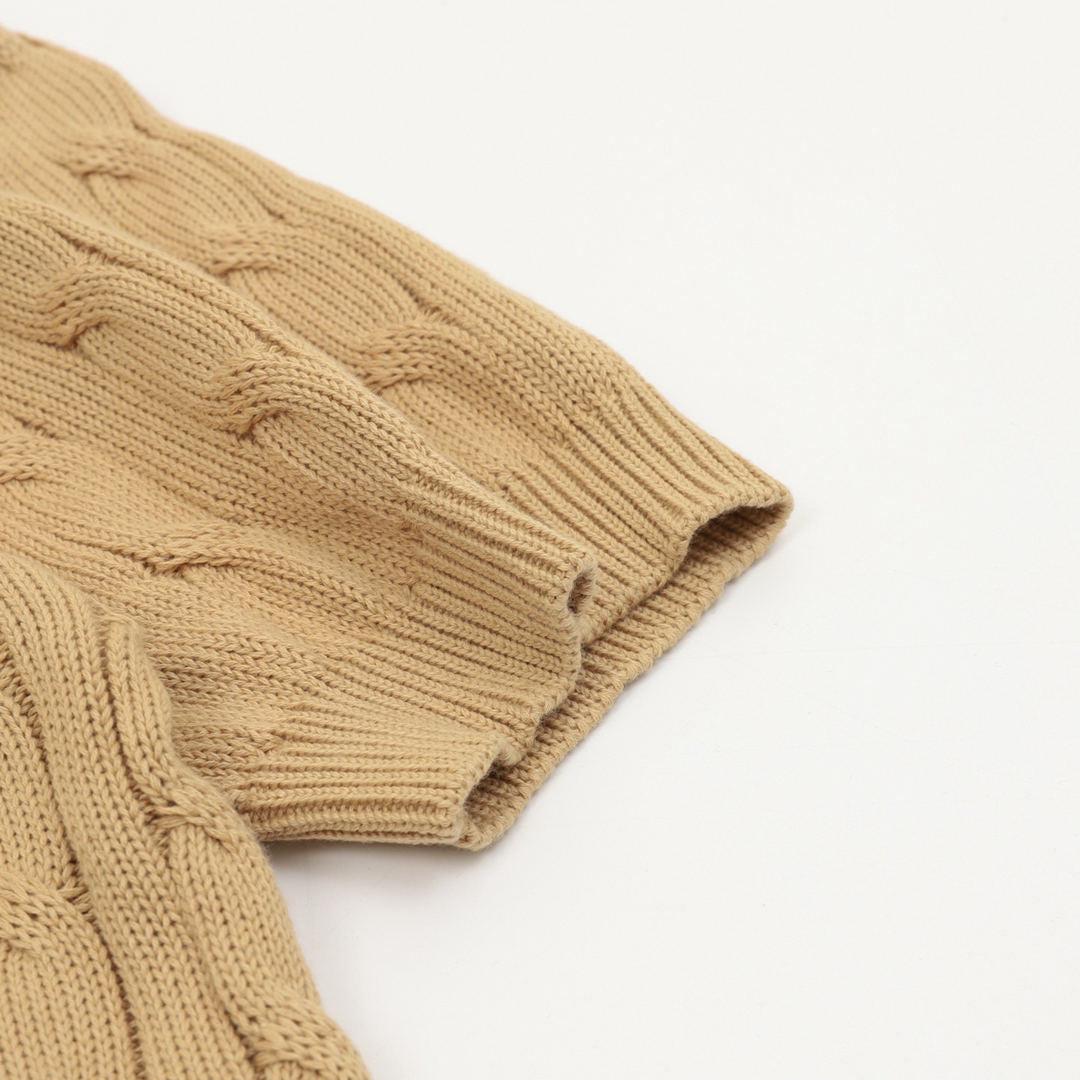 Ralph Lauren Spurs Knitted Polo Shirt Camel