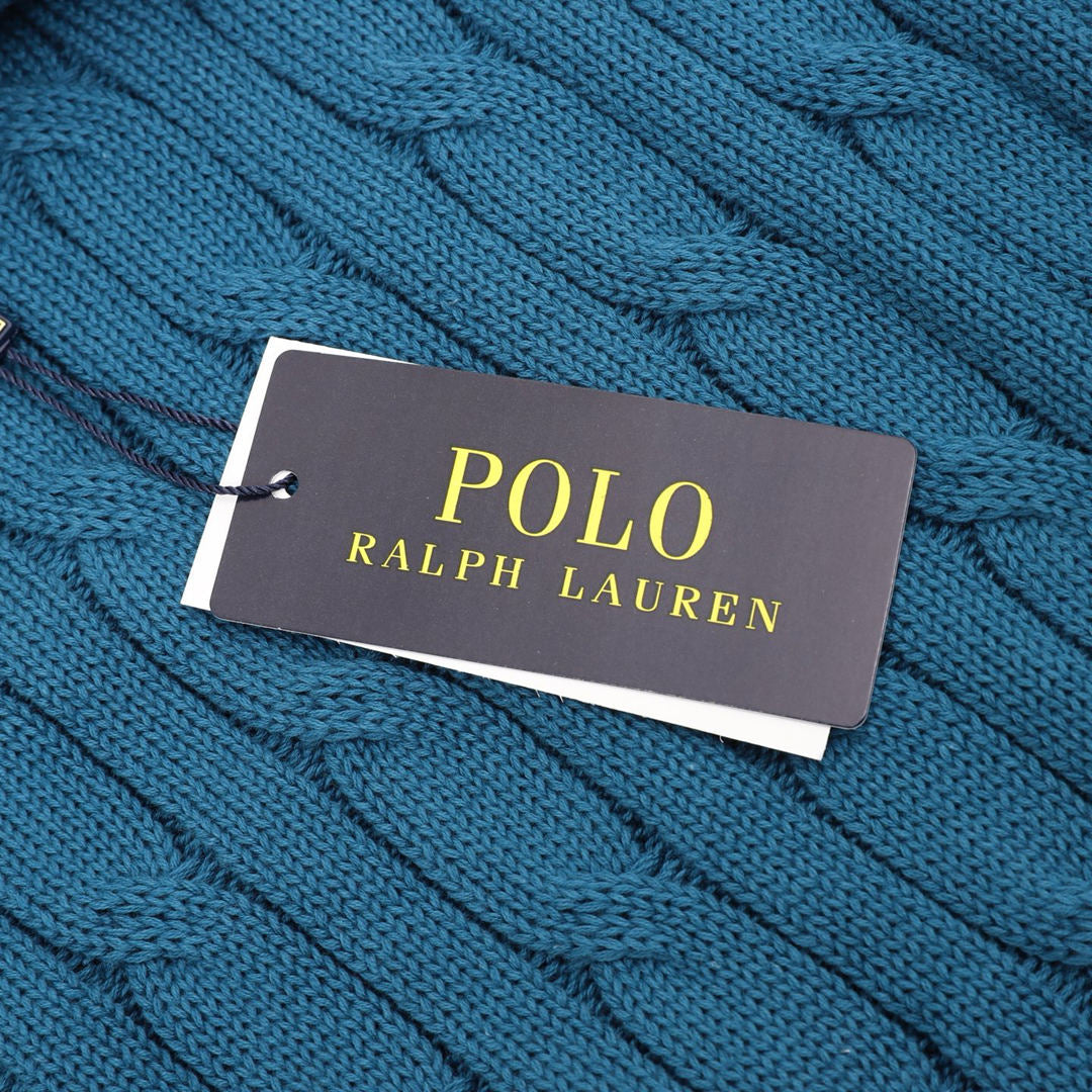 Ralph Lauren Spurs Knitted Polo Shirt Teal