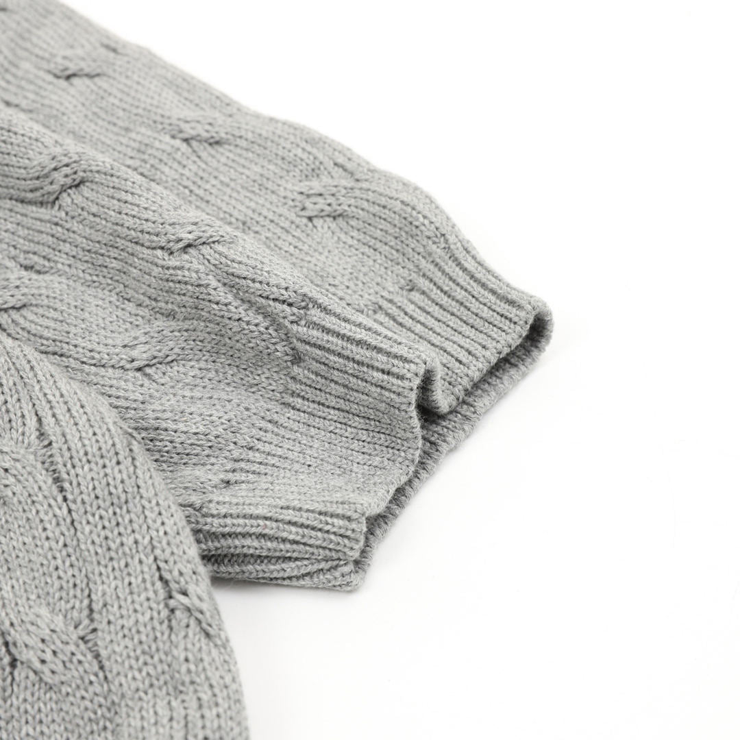 Ralph Lauren Spurs Knitted Polo Shirt Gray