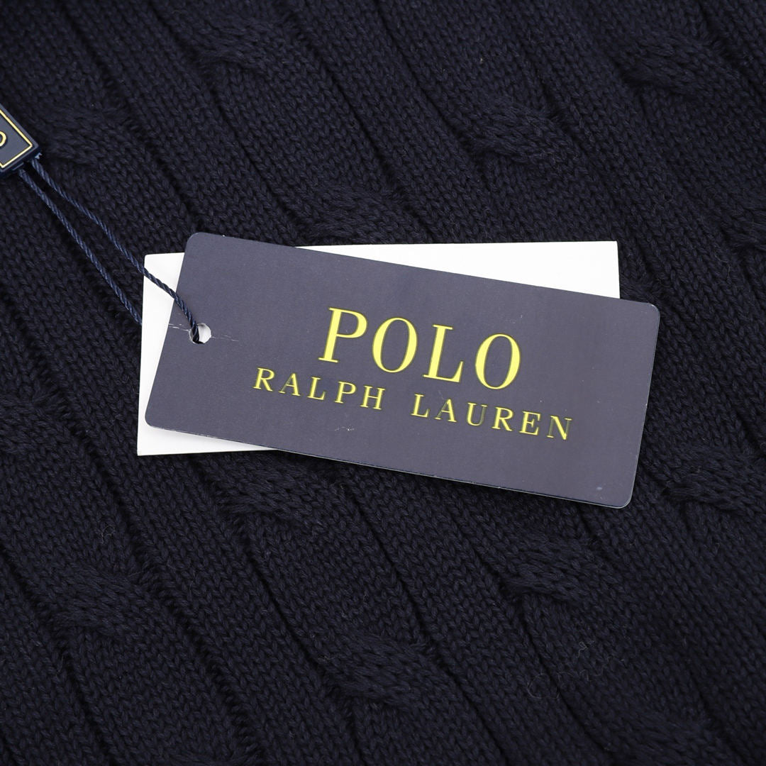 Ralph Lauren Spurs Knitted Polo Shirt Navy