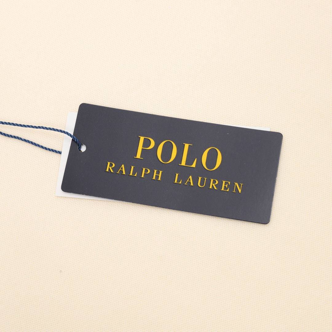 Ralph Lauren Pony Lapel Striped Polo Shirt Cream