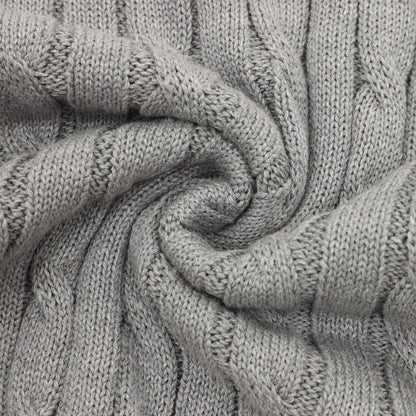 Ralph Lauren Cable-Knit Crewneck Sweater Gray