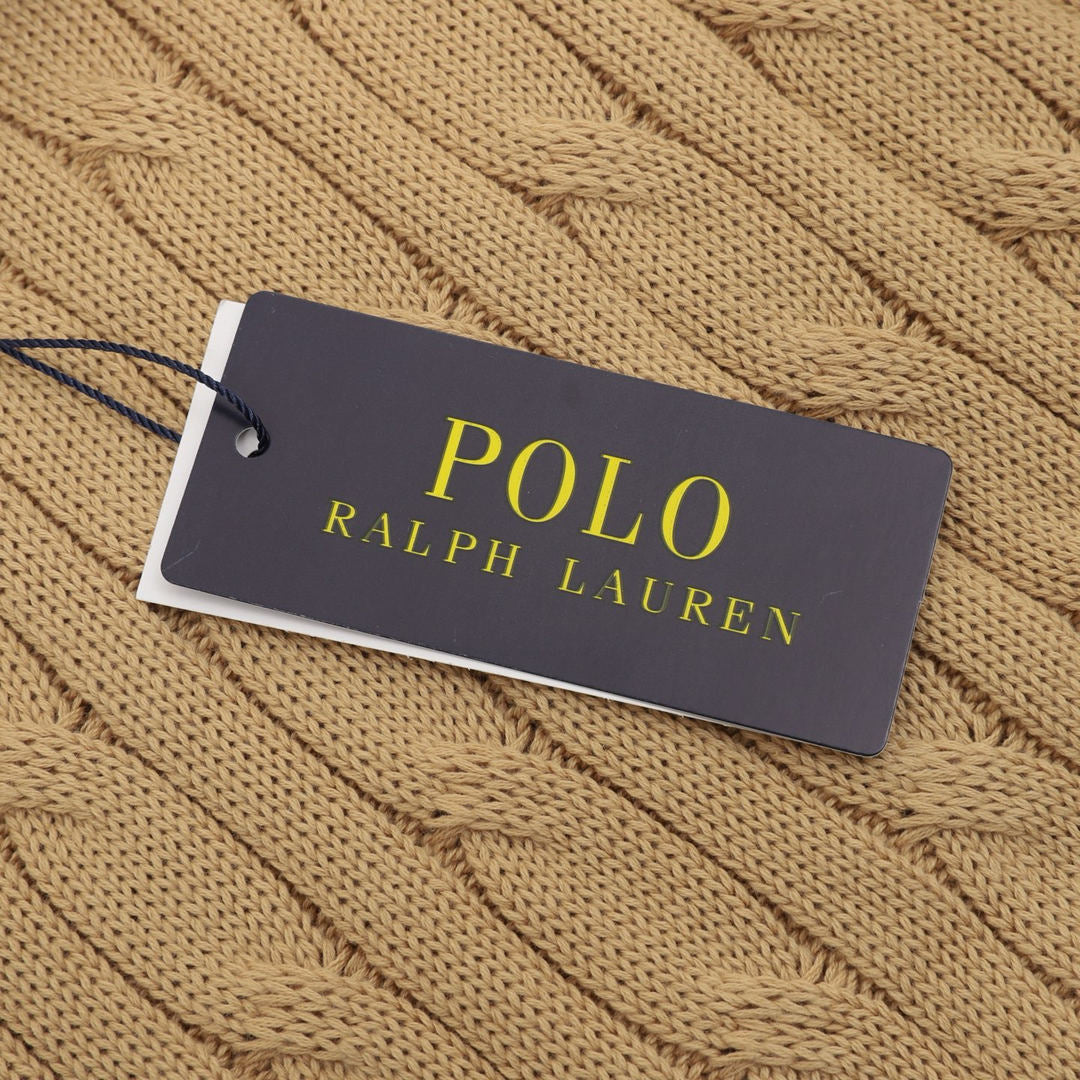 Ralph Lauren Spurs Knitted Polo Shirt Camel