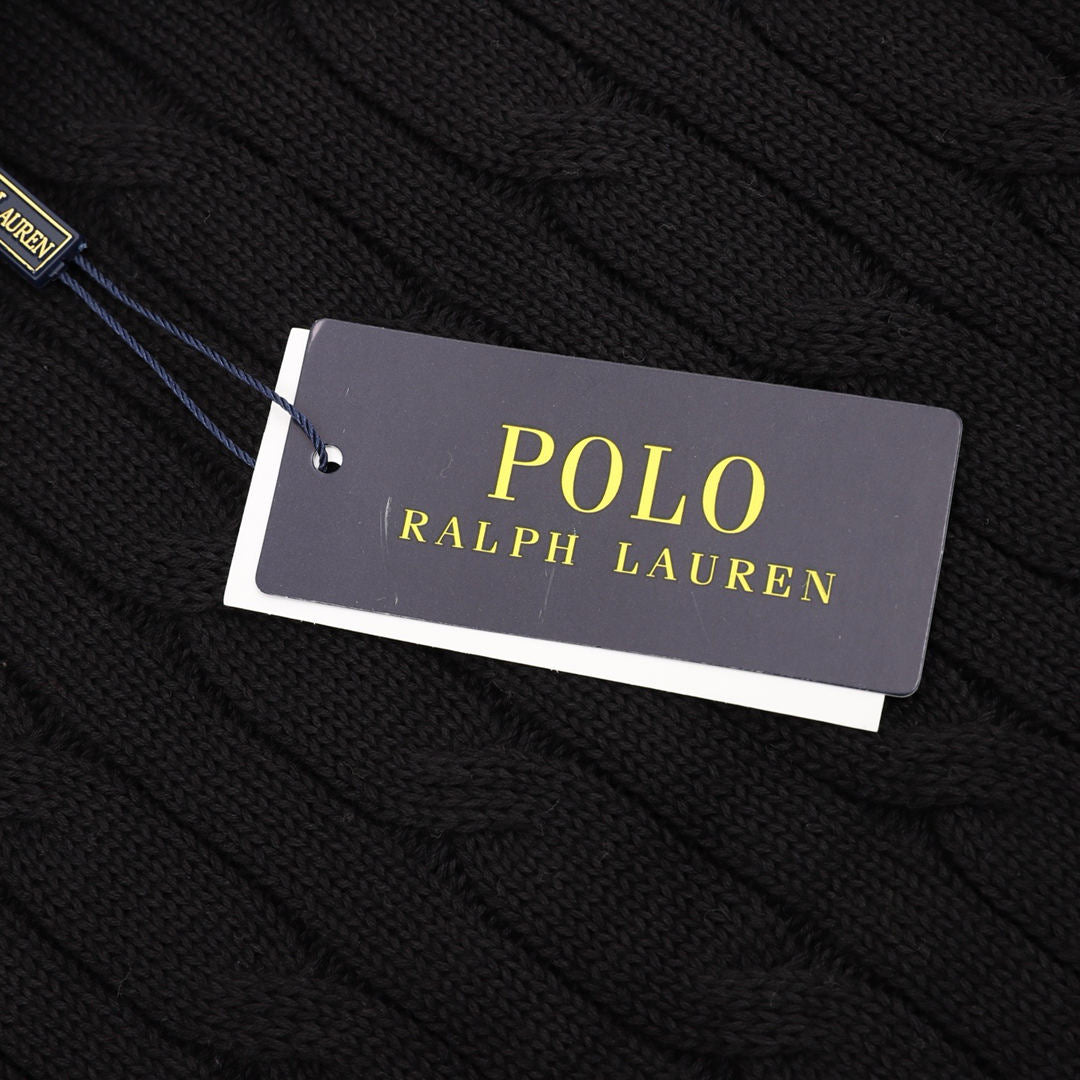 Ralph Lauren Spurs Knitted Polo Shirt Black