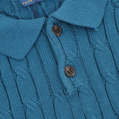 Ralph Lauren Spurs Knitted Polo Shirt Teal