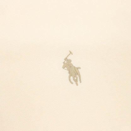 Ralph Lauren Pony Lapel Striped Polo Shirt Cream