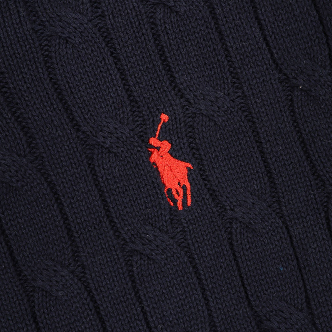 Ralph Lauren Spurs Knitted Polo Shirt Navy