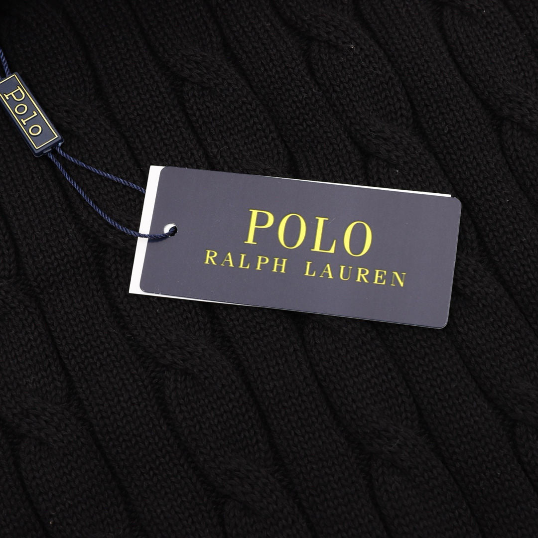 Ralph Lauren Cable-Knit Crewneck Sweater Black