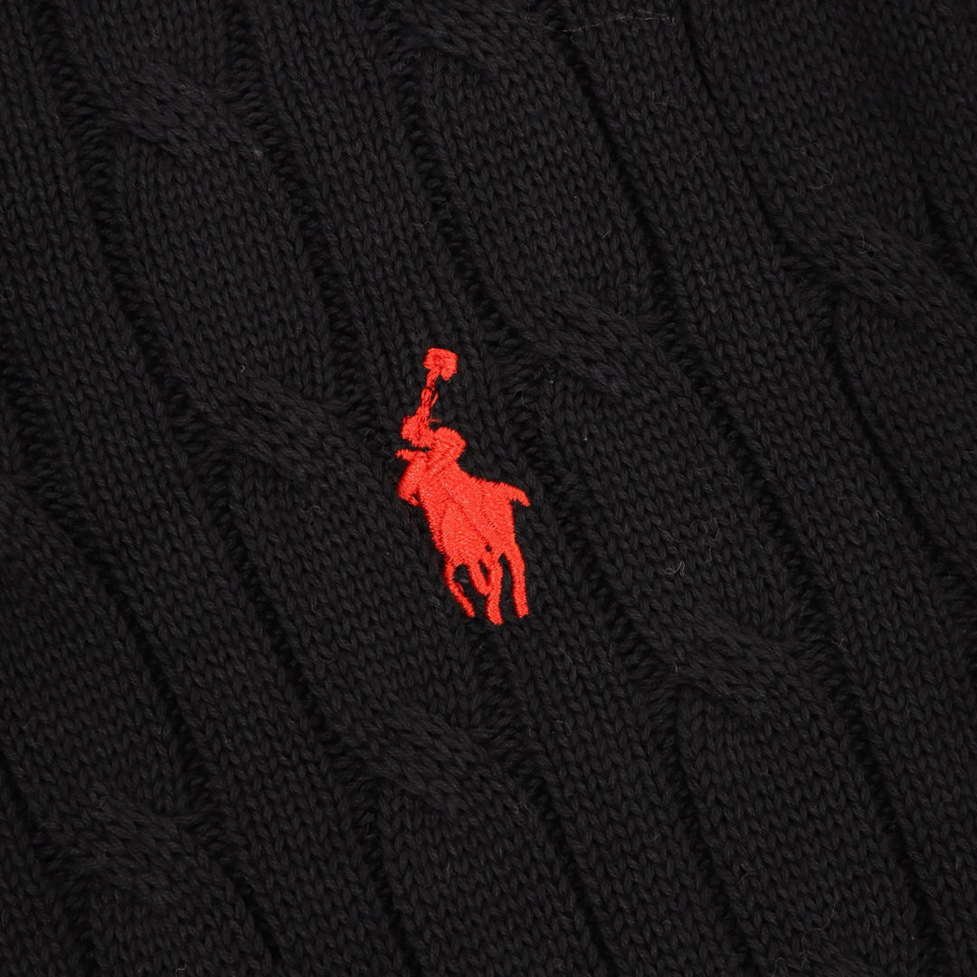 Ralph Lauren Spurs Knitted Polo Shirt Black
