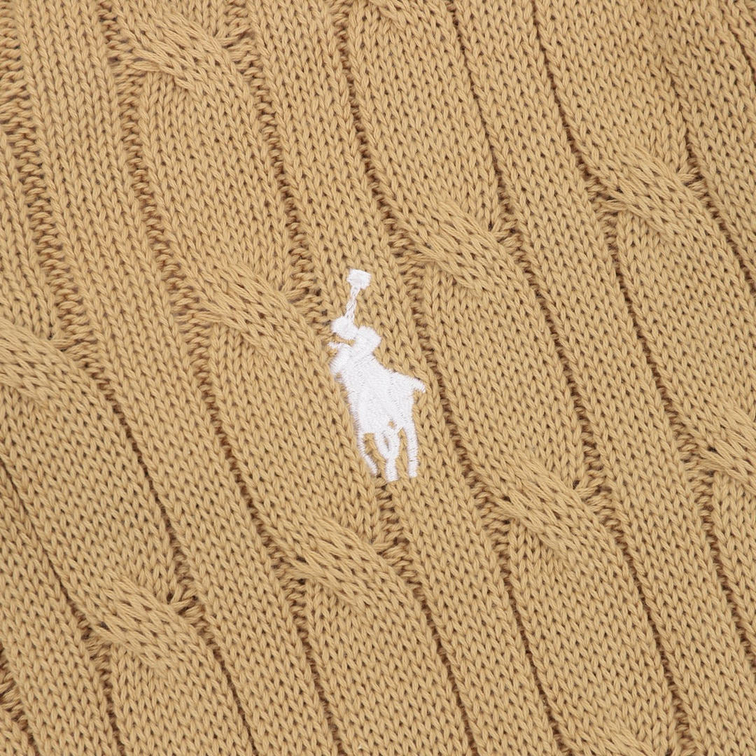 Ralph Lauren Spurs Knitted Polo Shirt Camel