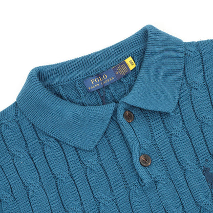 Ralph Lauren Spurs Knitted Polo Shirt Teal