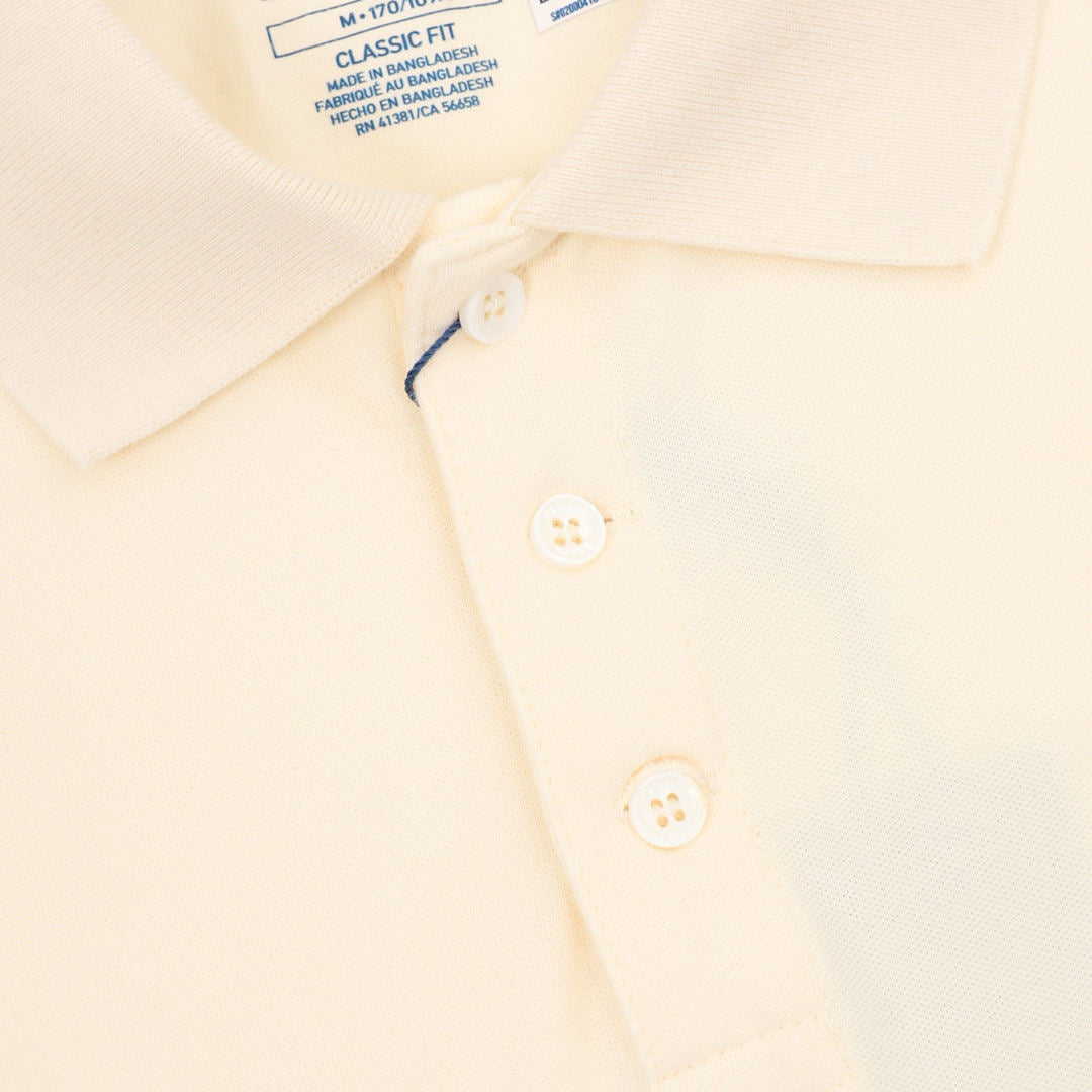 Ralph Lauren Pony Lapel Striped Polo Shirt Cream