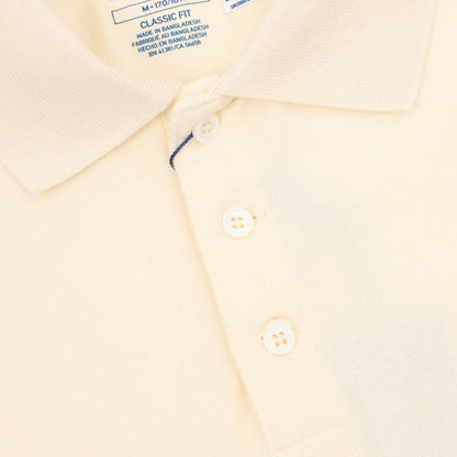Ralph Lauren Pony Lapel Striped Polo Shirt Cream