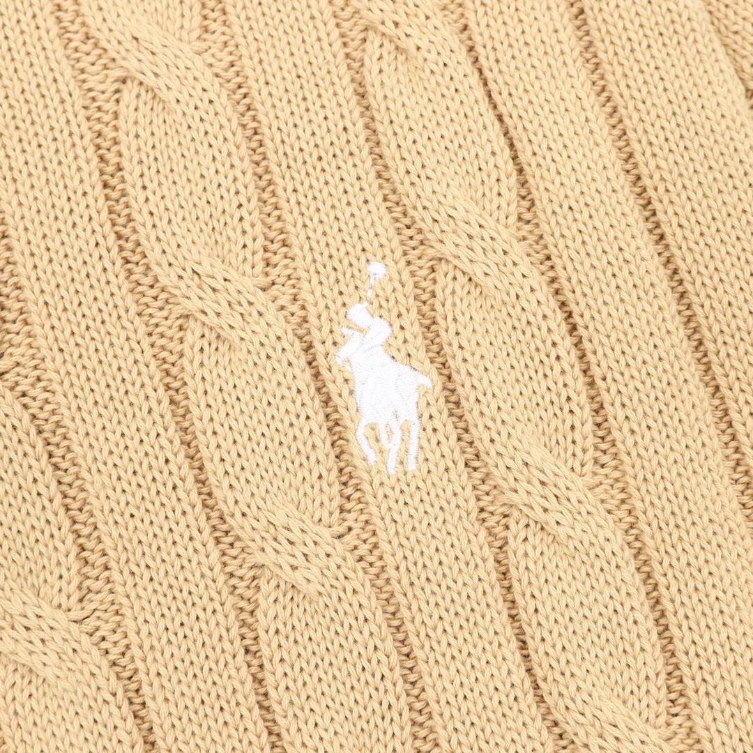 Ralph Lauren Cable-Knit Crewneck Sweater Camel