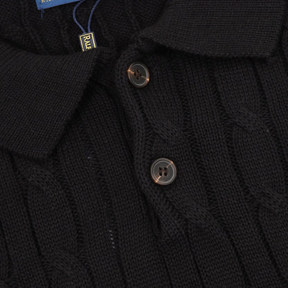 Ralph Lauren Spurs Knitted Polo Shirt Black