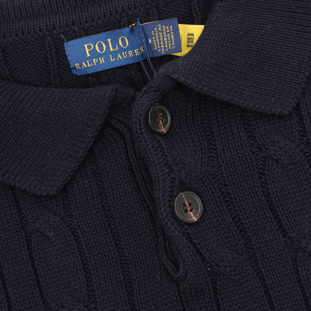 Ralph Lauren Spurs Knitted Polo Shirt Navy