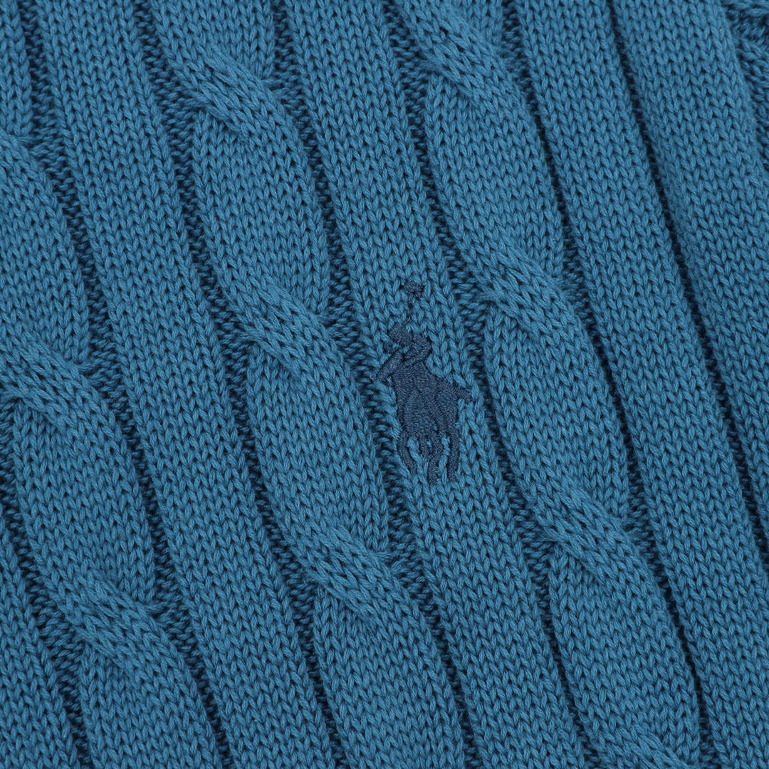 Ralph Lauren Cable-Knit Crewneck Sweater Teal