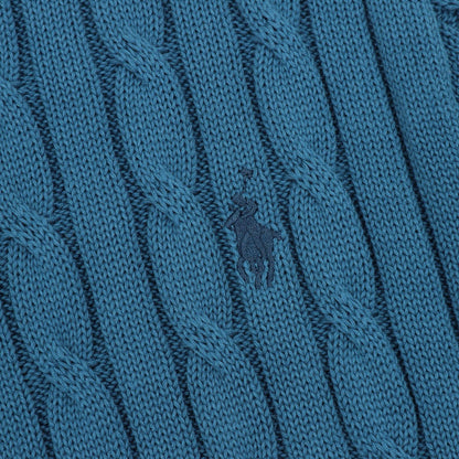 Ralph Lauren Cable-Knit Crewneck Sweater Teal