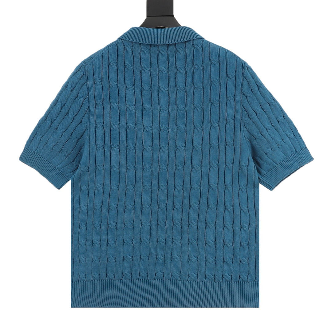 Ralph Lauren Spurs Knitted Polo Shirt Teal