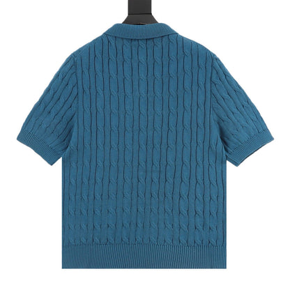 Ralph Lauren Spurs Knitted Polo Shirt Teal