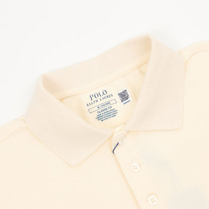 Ralph Lauren Pony Lapel Striped Polo Shirt Cream