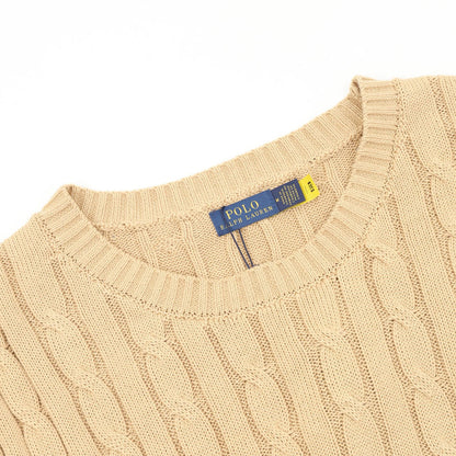 Ralph Lauren Cable-Knit Crewneck Sweater Camel