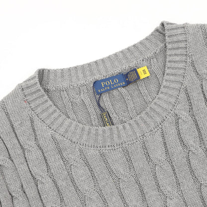 Ralph Lauren Cable-Knit Crewneck Sweater Gray