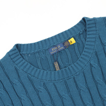 Ralph Lauren Cable-Knit Crewneck Sweater Teal