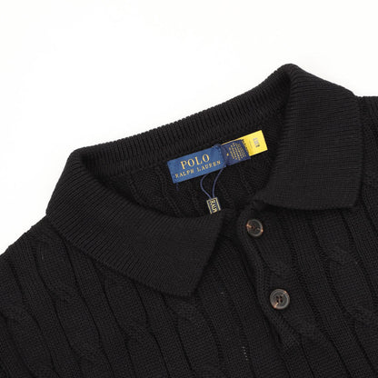 Ralph Lauren Spurs Knitted Polo Shirt Black