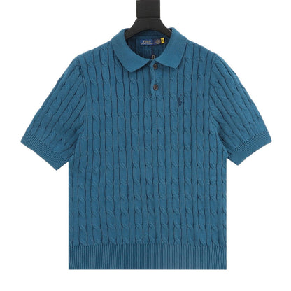 Ralph Lauren Spurs Knitted Polo Shirt Teal