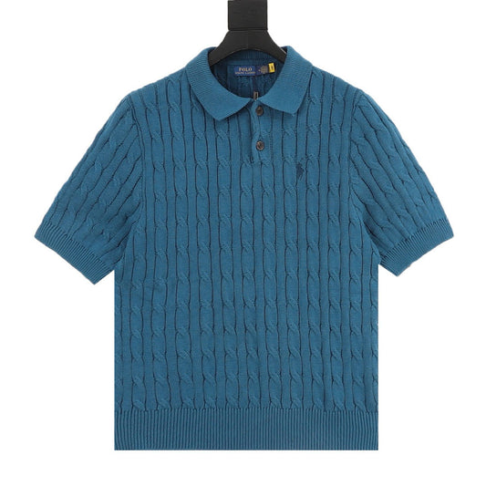 Ralph Lauren Spurs Knitted Polo Shirt Teal