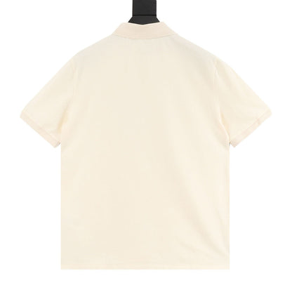 Ralph Lauren Pony Lapel Striped Polo Shirt Cream