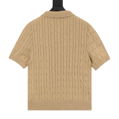 Ralph Lauren Spurs Knitted Polo Shirt Camel