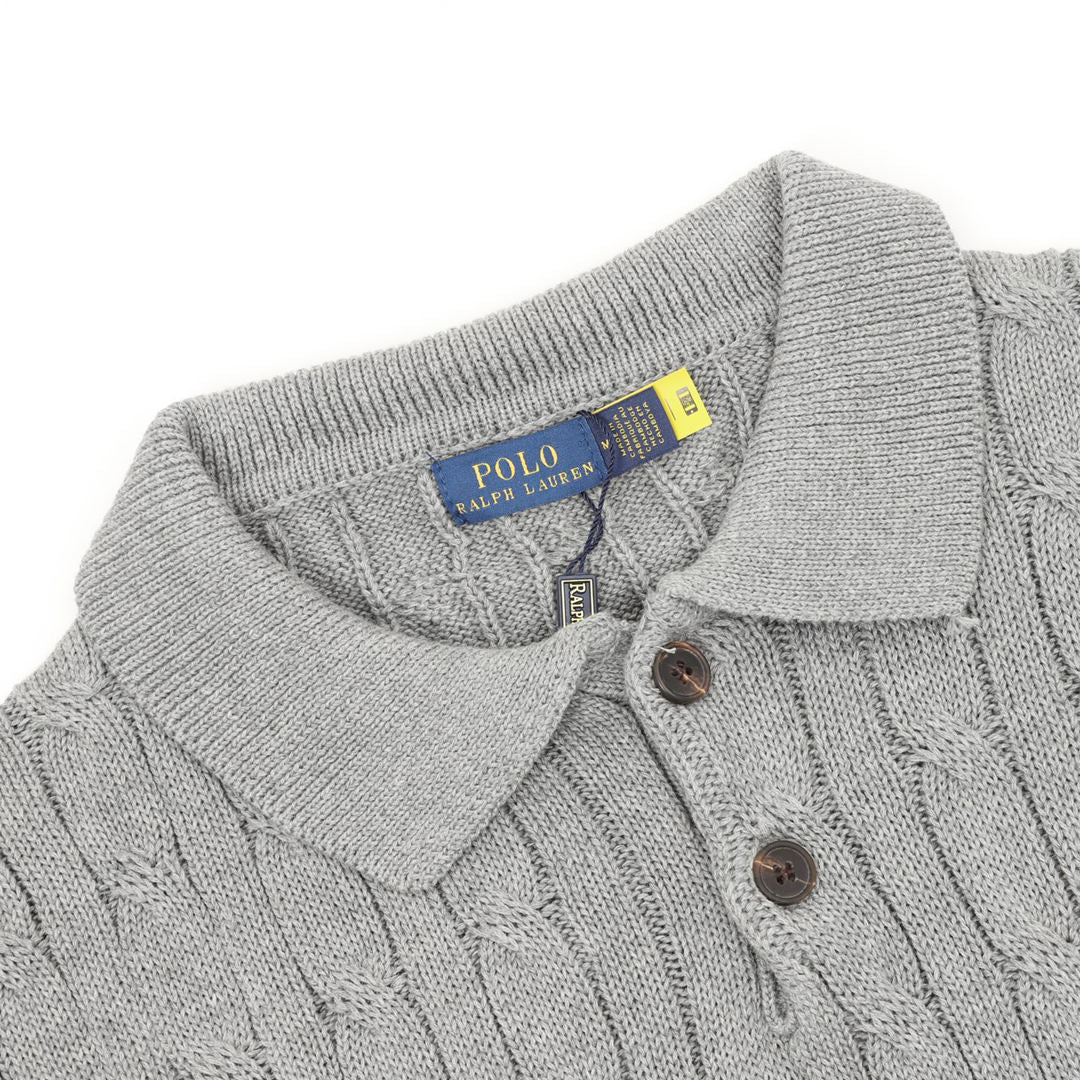 Ralph Lauren Spurs Knitted Polo Shirt Gray